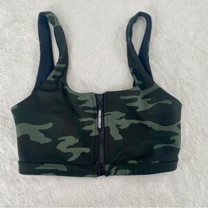 Good American Green Camo Sports Bra